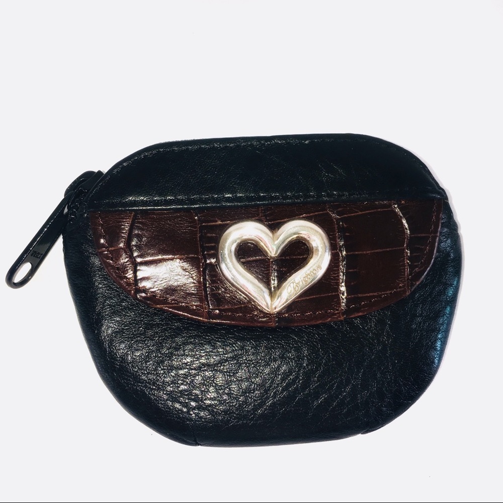 Brighton Small Coin Purse Pouch Black Walnut Brown